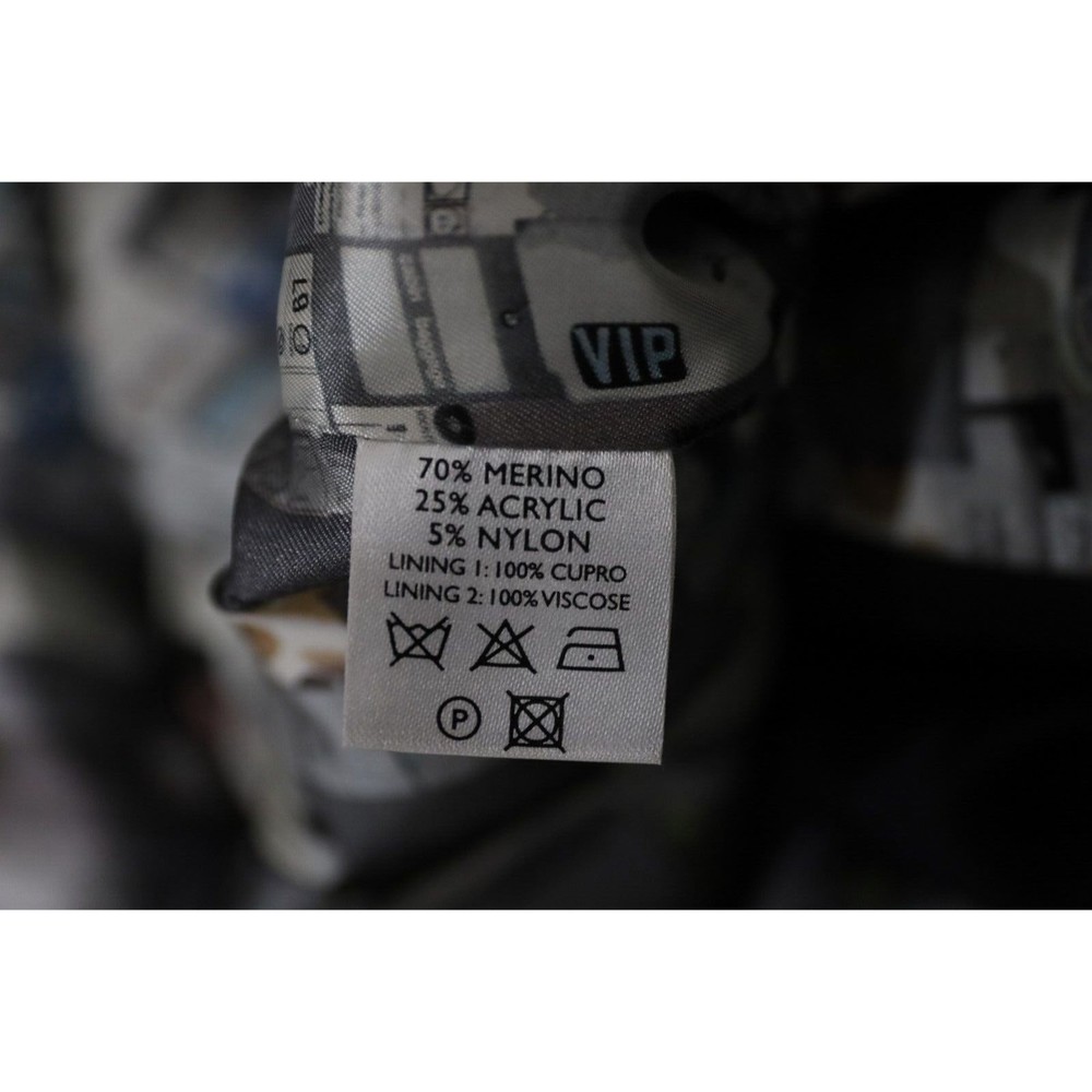 Paul Smith Black Womens 46 Plaid Herringbone Merino Wool Trench Coat Jacket - Picture 5 of 8